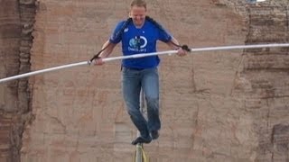 Nik Wallenda Crosses 1500Foot Grand Canyon Gorge on Tightrope [upl. by Behm]