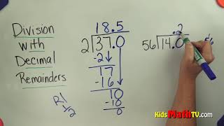 Learn division of numbers with decimal remainders [upl. by Okiek986]