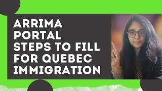 Arrima PortalQuebec Immigration Canada Easy steps to create Arrima portalarrima quebecquébec [upl. by Sheryle]