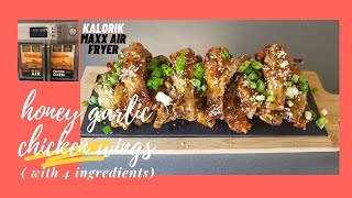 HONEY GARLIC CHICKEN WINGS USING KALORIK MAXX AIR FRYER OVEN [upl. by Coffey]