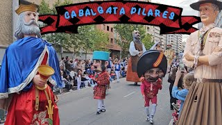 Cabalgata de Gigantes y Cabezudos Pilares 2024 [upl. by Haisa]