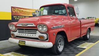 1959 Chevrolet Apache 3200 Fleetside Pickup  For Sale 18900 [upl. by Retsof]