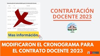 CONTRATO DOCENTE 2023  𝐌𝐎𝐃𝐈𝐅𝐈𝐂𝐀𝐑𝐎𝐍 𝐄𝐋 𝐂𝐑𝐎𝐍𝐎𝐆𝐑𝐀𝐌𝐀 [upl. by Warring788]