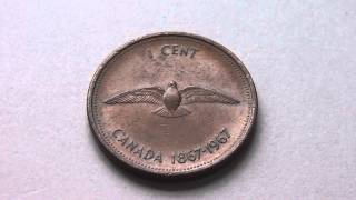 Beautiful 1 Cent coin of Canada  1867 to 1967 in HD [upl. by Alrac]