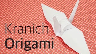 Origami Kranich falten langsam deutsch  Origami leicht [upl. by Auohs]