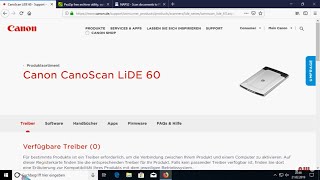 Ältere Canon Scanner CanoScan LiDE 60 etc unter Windows 10 64Bit 2021 [upl. by Larianna]