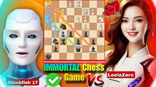 Stockfish 17 PLAYED An IMMORTAL amp BRILLIANT CHESS GAME of all time With LeelaZero  Chess Video  AI [upl. by Nanah]