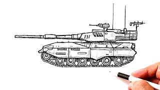 How to draw a Modern Army tank [upl. by Karp]