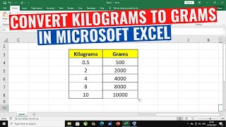 How To Convert Kilograms to Grams in Excel [upl. by Clo]