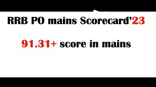 RRB PO Mains scorecard23 [upl. by Ilenay]