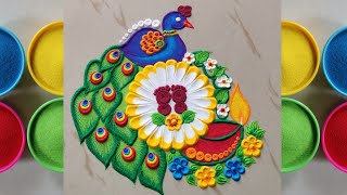 Best Rangoli Tricks by Sangeeta Deepavali Sankranti New Year and Diwali Simple Rangoli [upl. by Bartholomeo]