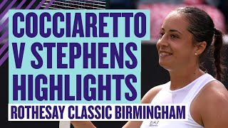 Cocciaretto Charges On  Highlights  Cocciaretto v Stephens  Rothesay Classic Birmingham  LTA [upl. by Ecyrb]