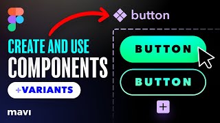 Figma Basics Create and Use COMPONENTS With VARIANTS Tutorial [upl. by Albur]