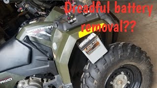 09 sportsman 400 battery removal [upl. by Menard]