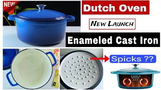 Enameled Cast Iron Dutch Oven Review In Hindi  Agaro Cast Iron Cookware  Cast Iron cookware review [upl. by Astor64]