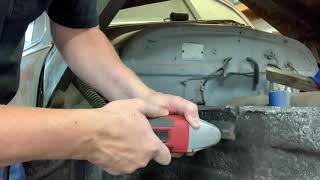 Easy Undercoating Removal from the 1966 Mustang Using a oscillating tool to remove [upl. by Alak455]