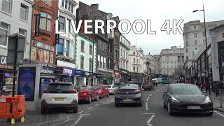 Liverpool 4K  Driving Downtown  England Soccer [upl. by Lucia]