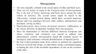 Miscegenation Postcolonial Studies [upl. by Keligot102]