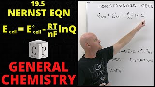 195 How to Calculate Nonstandard Cell Potential Nernst Equation  General Chemistry [upl. by Iroc]