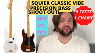 Squier Classic Vibe 50s vs 70s Precision Bass Shoot Out [upl. by Abdella]