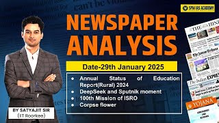 Newspaper Analysis for UPSC and APSC  29th January 2025  APSC and UPSC Exam Preparation  SPM IAS [upl. by Cannon]