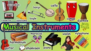 Musical Instruments Names with Correct Pronunciation Country of origin and Vivid Pictures [upl. by Adiesirb]