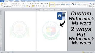 2 Different Ways to Make Watermark in Microsoft word  Any Logo  Any Picture  Ms Word Tutorial [upl. by Kery]