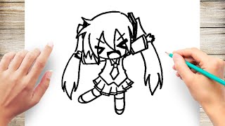 How to Draw Hatsune Miku Vocaloid Anime [upl. by Dragon]