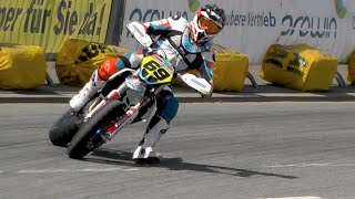 Supermoto Drifts Jumps amp Crashes  iDM St Wendel 2016 [upl. by Magnien327]