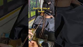 Trimming flyaway hair that sticks out of braids is crucial for maintaining a neat and clean look [upl. by Shugart]