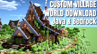 Minecraft Custom Village  How to build a Village  WORLD DOWNLOAD for Bedrock amp Java  Schematics [upl. by Idoj]