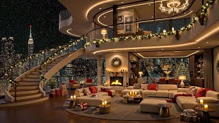 ❄ Snowy Night at Luxury Balcony Apartment Ambience 🎄 Christmas Jazz 2025 to Sleep amp Stress Relief [upl. by Rramahs]