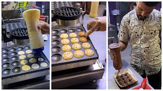 Mini Pancakes Making 5 Minutes Recipe  Cooking Sweet Dutch Fluffy Pancake  STREET FOOD POFFERTJES [upl. by Stavro]