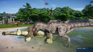 Jurassic World Evolution Majungasaurus pair vs Nigersaurus herd [upl. by Halilad448]