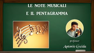 Le note musicali e il pentagramma Lezione del prof Antonio Guida [upl. by Ahael]