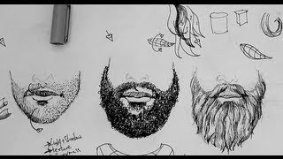 Pen and Ink Drawing Tutorials  How to draw beards and facial hair [upl. by Sigismond]