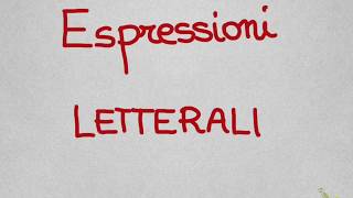 espressioni letterali [upl. by Glanti]