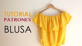 DIY Tutorial Blusa sin hombros patrones gratis [upl. by Zindman964]