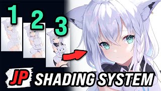 How to Shade Like Japanese Artists  The 123 Shadow system【TUTORIAL】 [upl. by Jedidiah98]