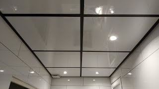 Dalle de faux plafond amovible sur ossature rail aluminium blanc et noir [upl. by Aloisius713]