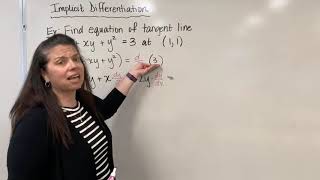 Implicit Differentiation Find the Equation of a Tangent Line Dr April Ström [upl. by Sampson]