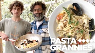 How to make the best spaghetti ai frutti di mare with Guido amp son Pietro  Pasta Grannies [upl. by Amian]