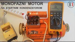 MONOFAZNI asinhroni MOTOR sa STARTNIM kondenzatorom [upl. by Eimrej]