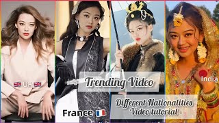 Tutorial for the different Nationalities look  New Trending Reel  Nationality Challenge [upl. by Rubetta]