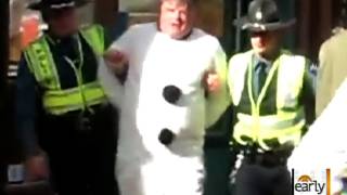 The Early Show  Frosty the Snowman arrested in Maryland [upl. by Nwahsaj]