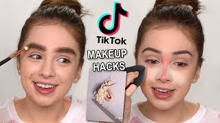 Testing Viral TikTok MAKEUP HACKS [upl. by Ailis259]