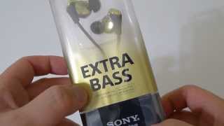 Sony MDRXB60ex Extra Bass InEar Monitors unboxing [upl. by Kam]