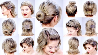 11 SUPER EASY HAIRSTYLES WITH BOBBY PINS FOR SHORT HAIR  Milabu [upl. by Adlev666]