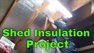 How to install foam board insulation with radiant barrier to shed [upl. by Acinahs]