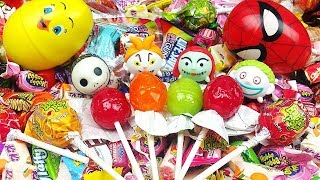 LEARN COLORS with The New Lollipops Party in My Tummy  A lot of Candy amp Surprise Eggs [upl. by Chee]